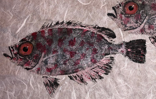 gyotaku fish aweoweo fish print spearfishing impression