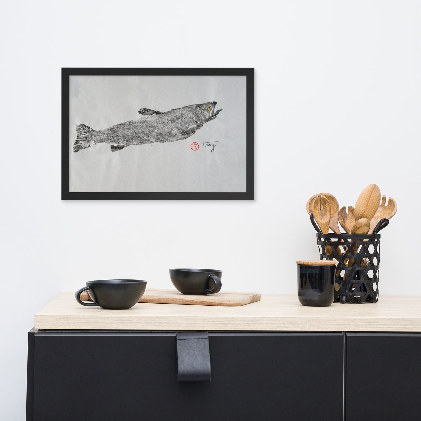 Steelhead Stamina In Black - Framed Matte Print