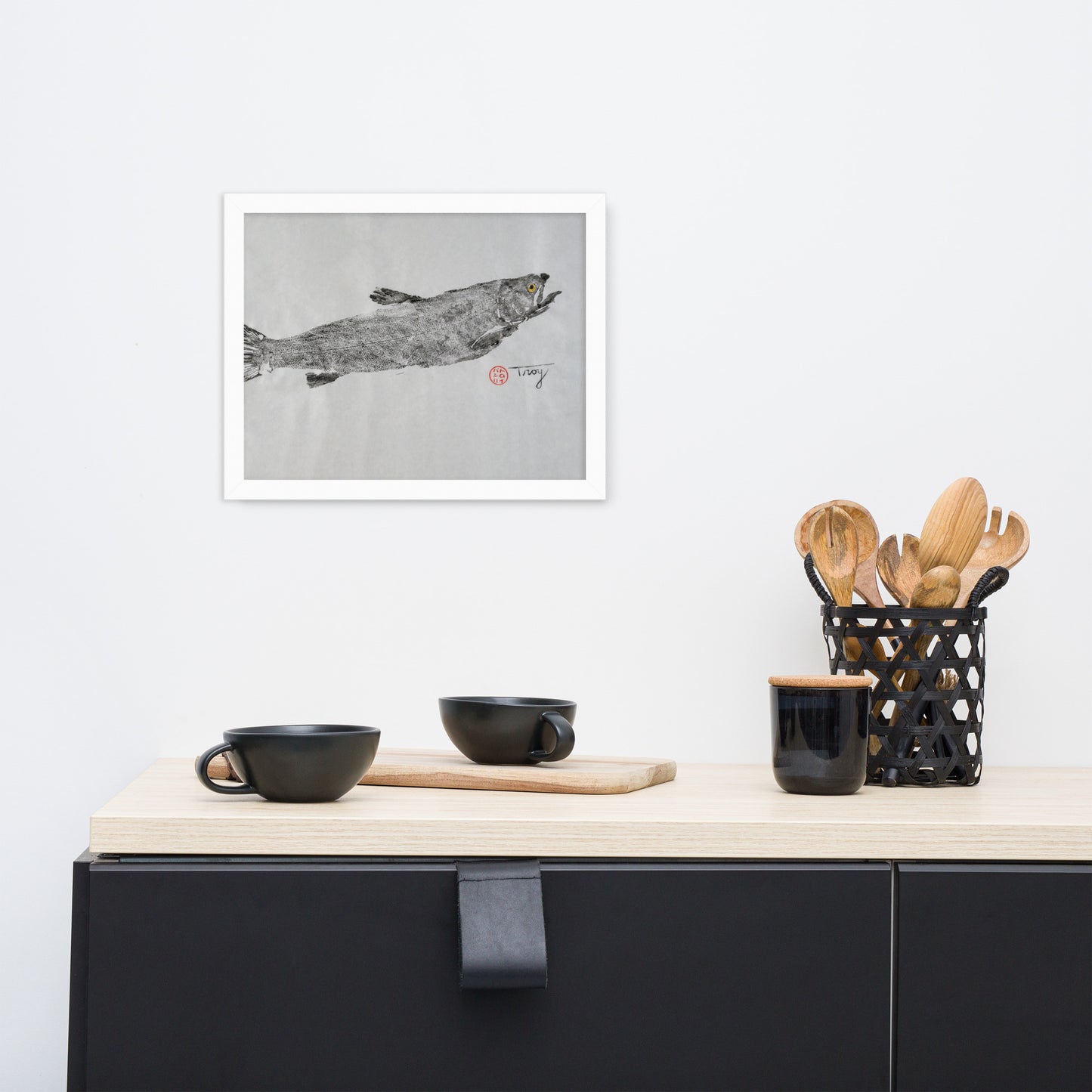 Steelhead Stamina In Black - Framed Matte Print