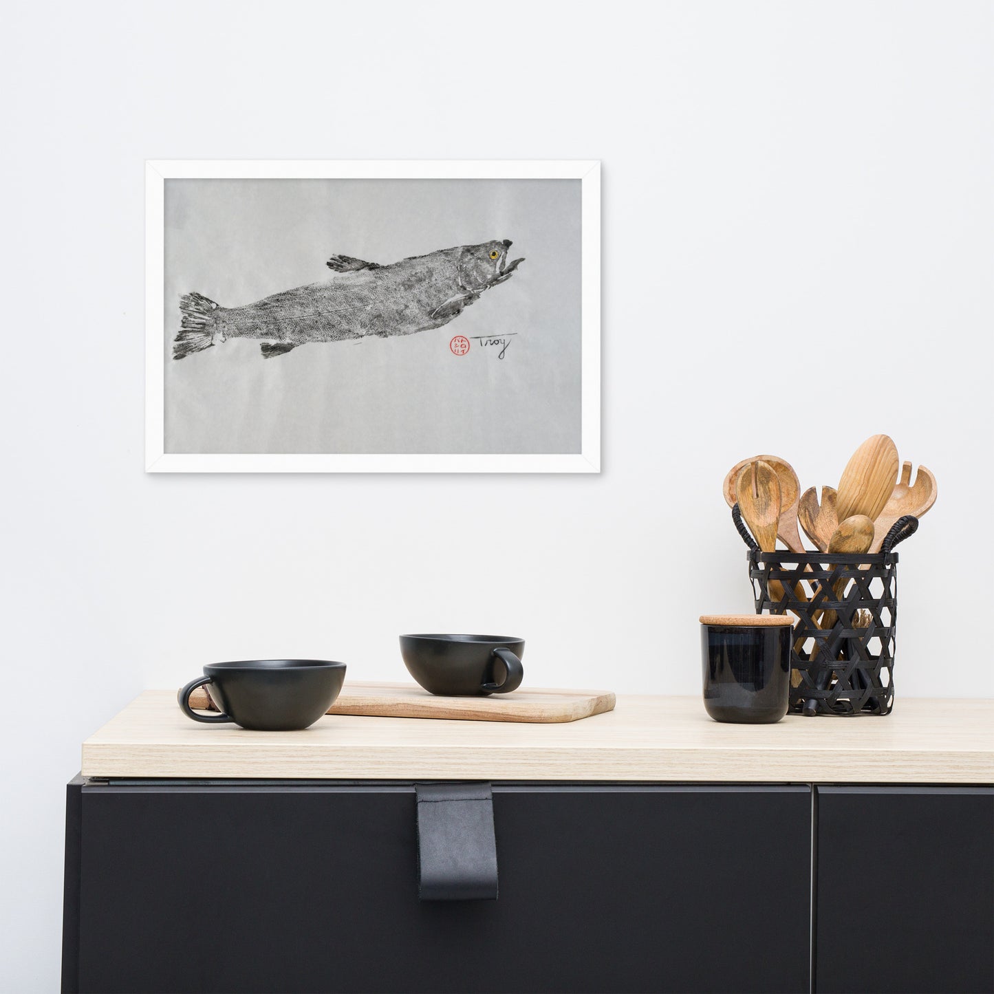 Steelhead Stamina In Black - Framed Matte Print